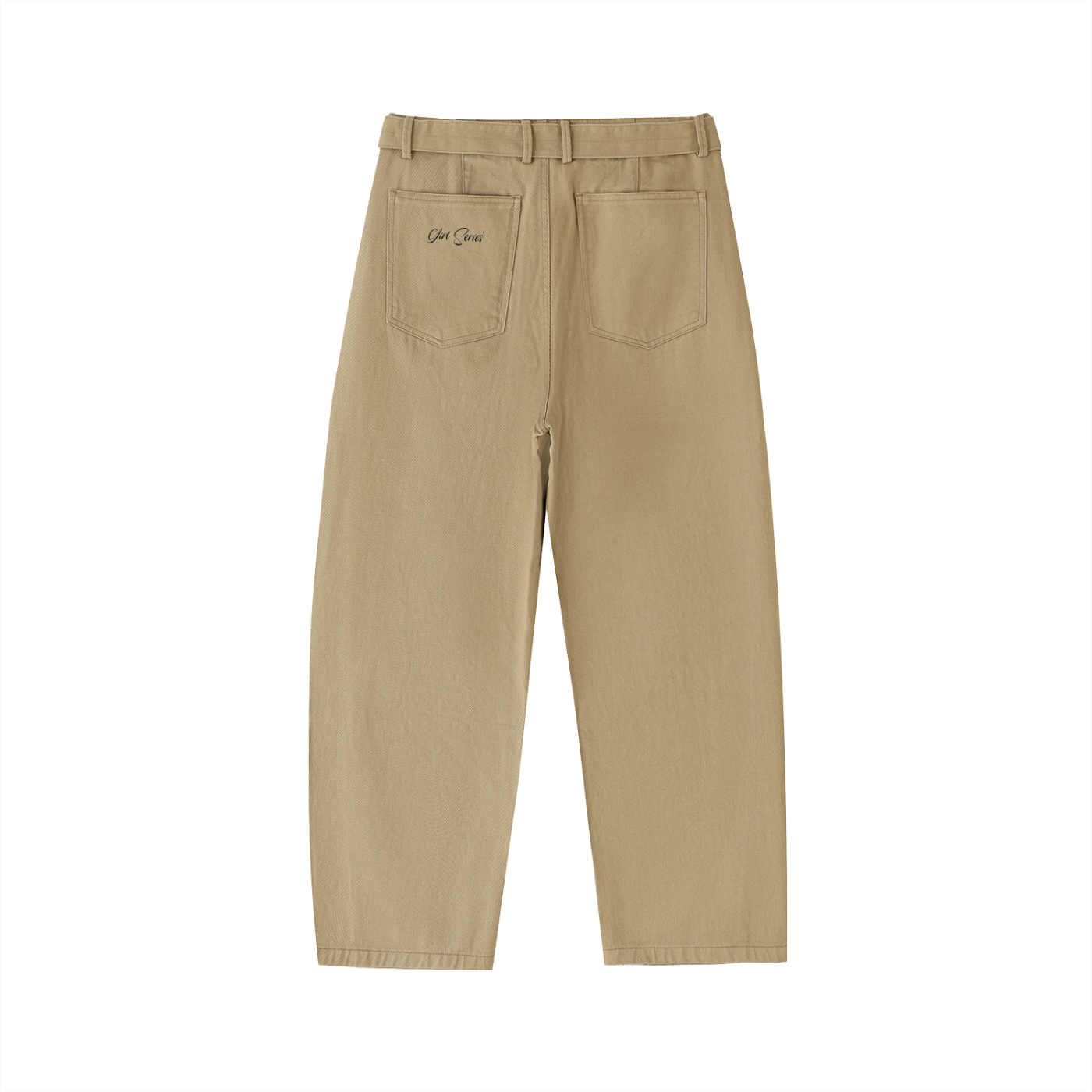 Belted Curved-Blade hemmed pants