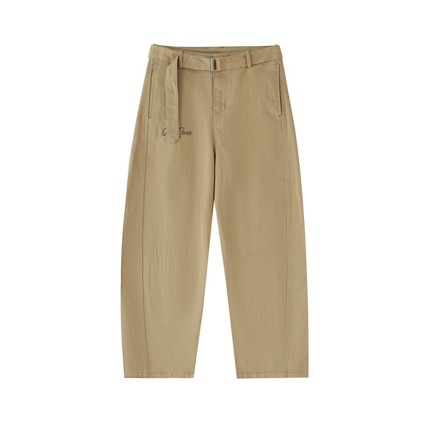 Belted Curved-Blade hemmed pants