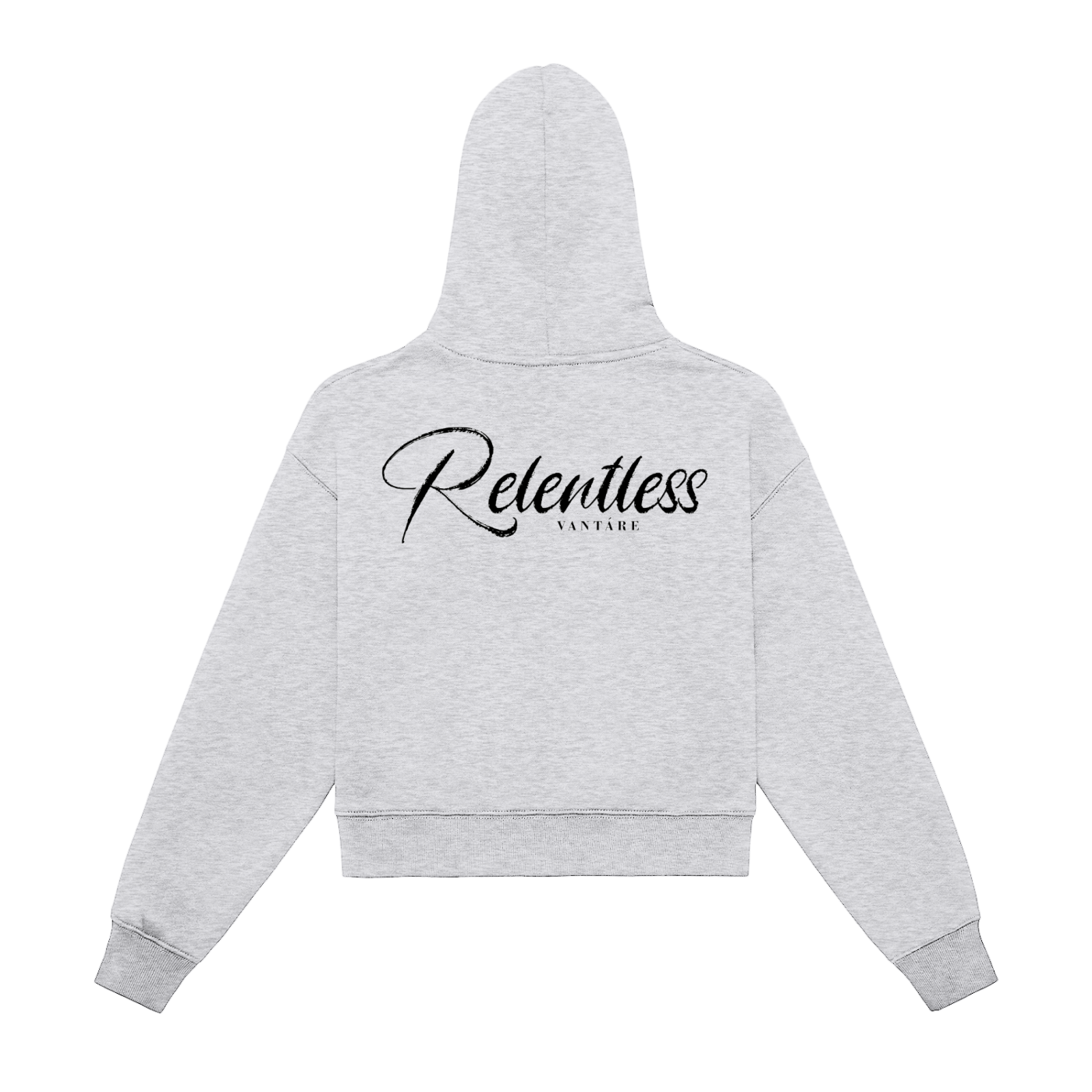 RLNT Fleeced Zip-Up Cropped Hoodie