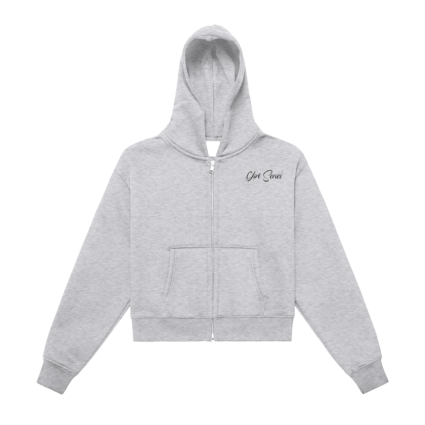 RLNT Fleeced Zip-Up Cropped Hoodie