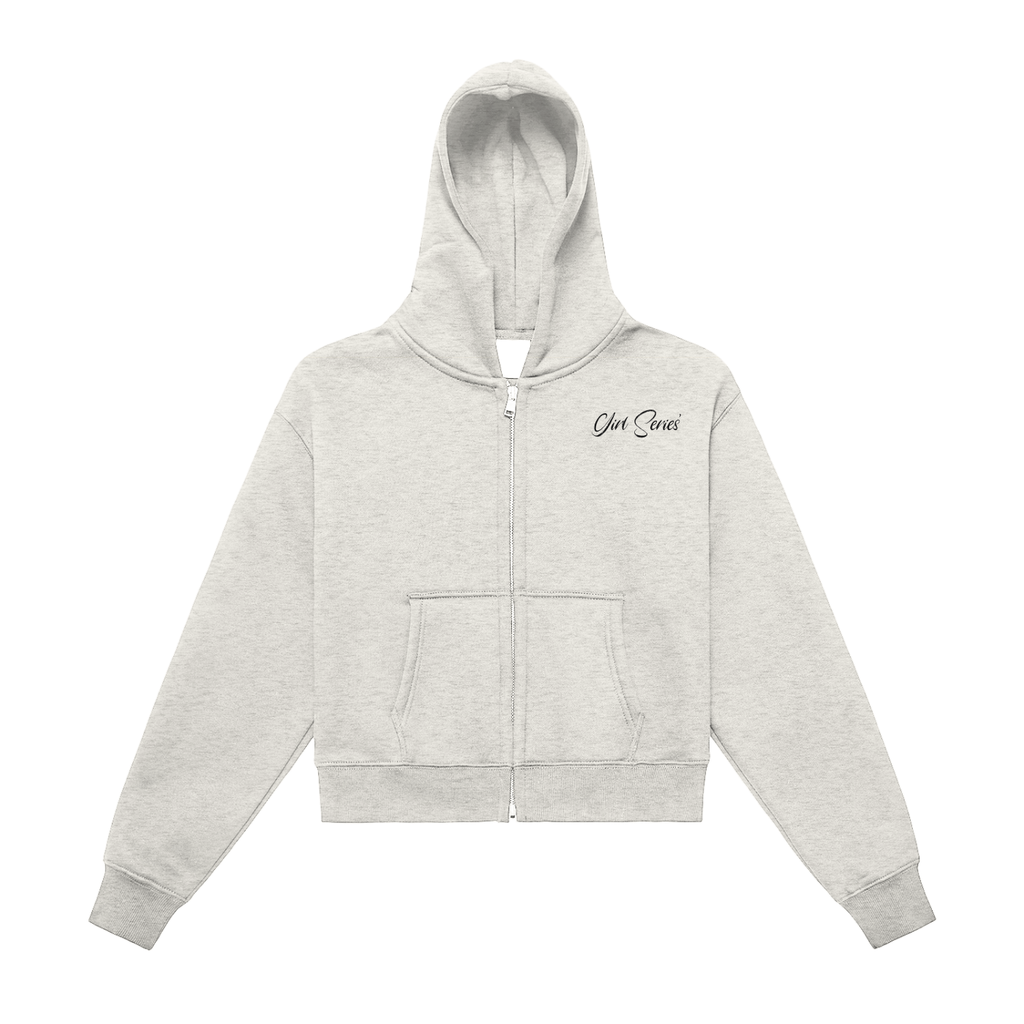 RLNT Fleeced Zip-Up Cropped Hoodie
