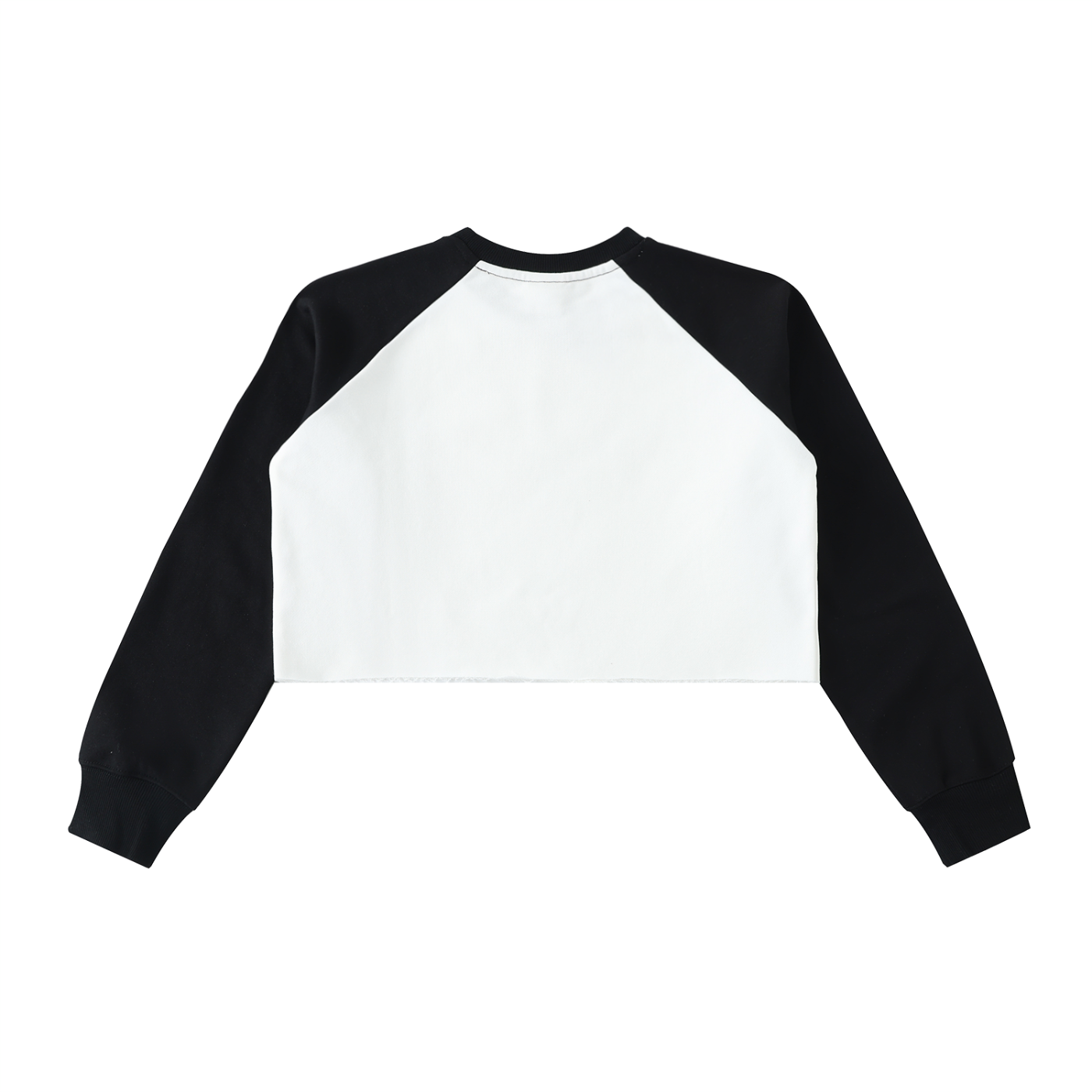 Raw-Hem Raglan Crop Sweatshirt