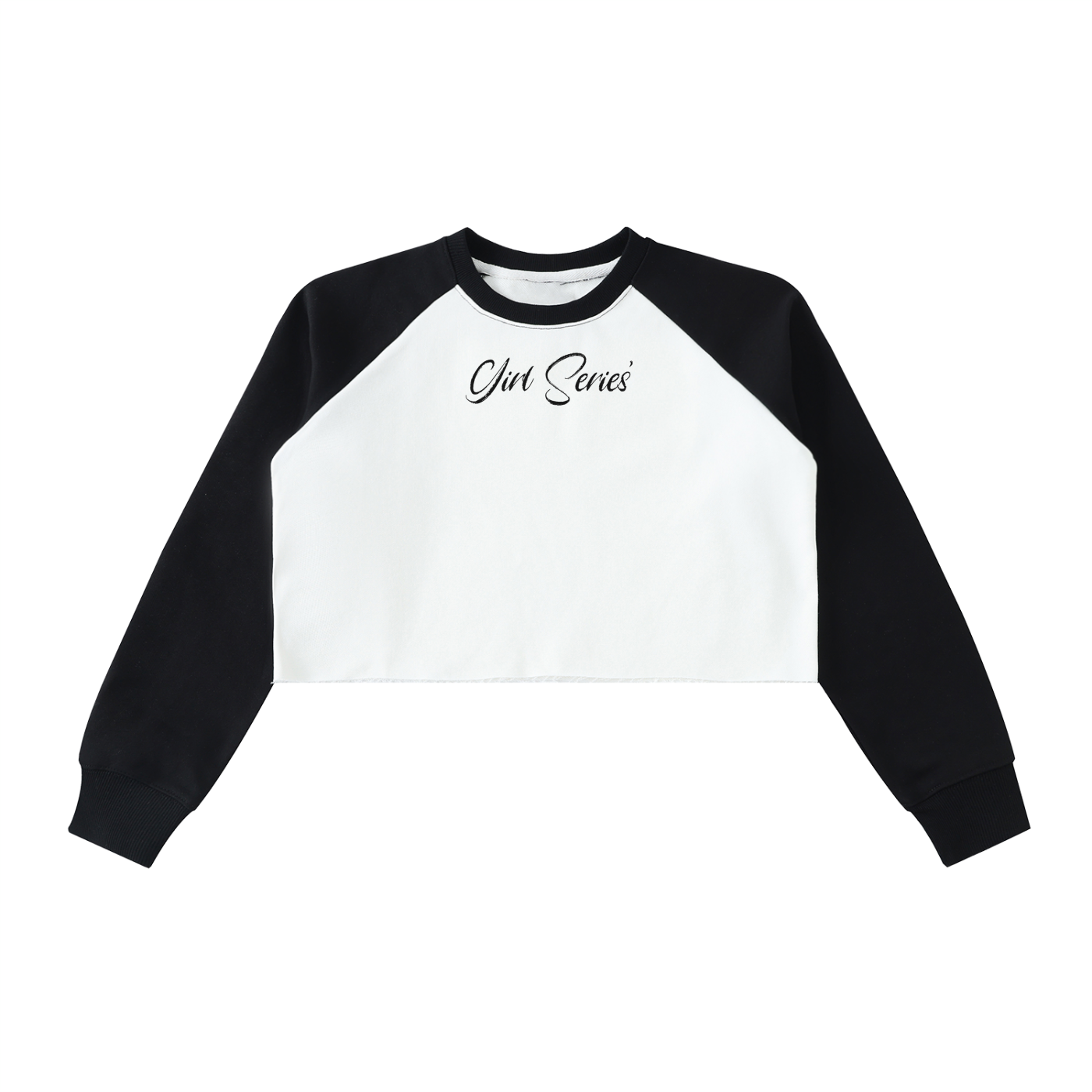 Raw-Hem Raglan Crop Sweatshirt