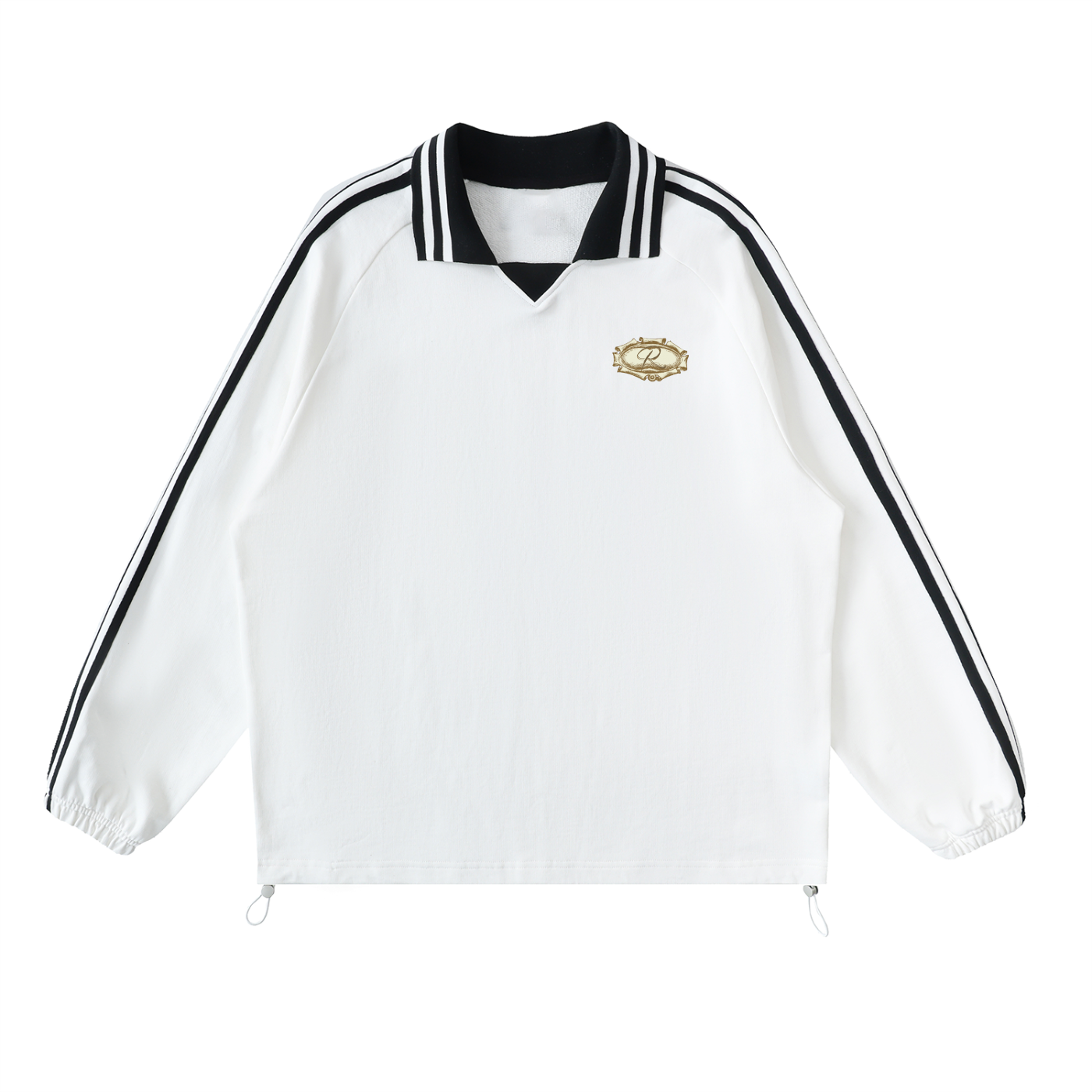 Relentless Stripped Collar Sweatshirt - Old white