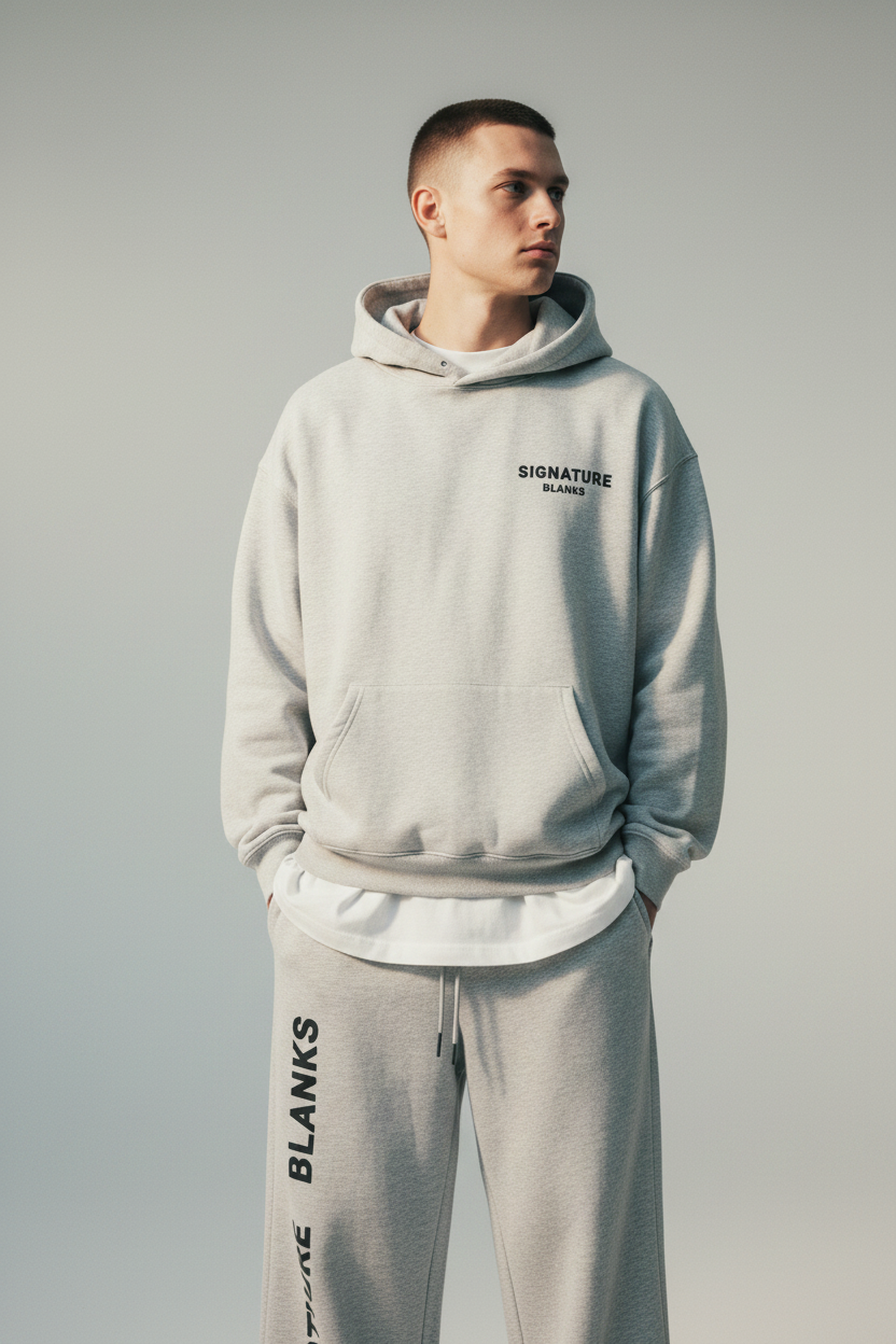 Signature Blanks Grey Set – Full Body Hoodie